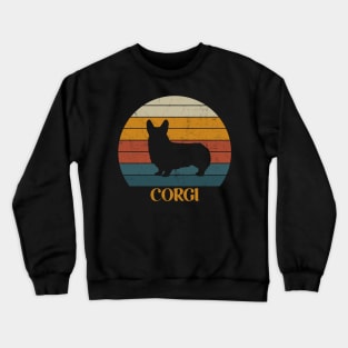 Cute Vintage Corgi Sunset - Dog Lover Corgis Crewneck Sweatshirt